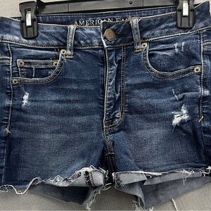 American Eagle Outfitters Hi-Rise Shortie Women's Blue Denim Shorts